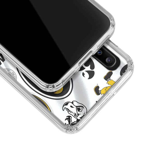 University of Iowa Hawkeyes Pattern Galaxy A20 Clear Case