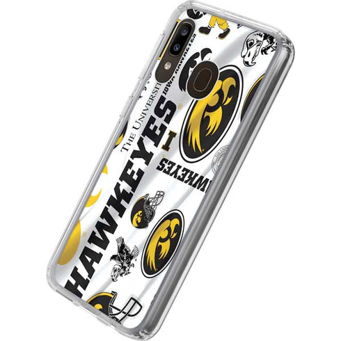 University of Iowa Hawkeyes Pattern Galaxy A20 Clear Case