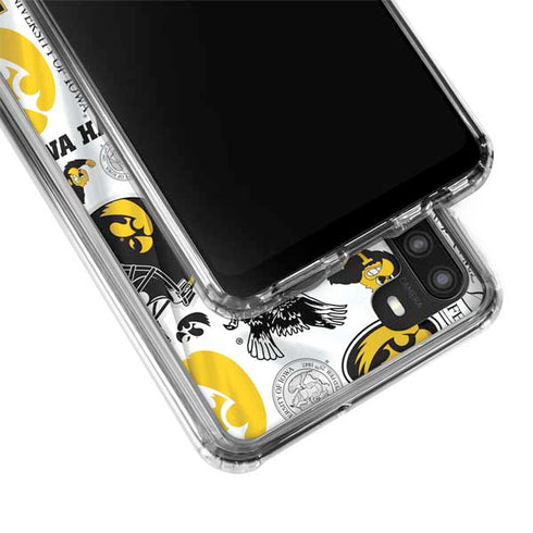 University of Iowa Hawkeyes Pattern Galaxy A21 Clear Case