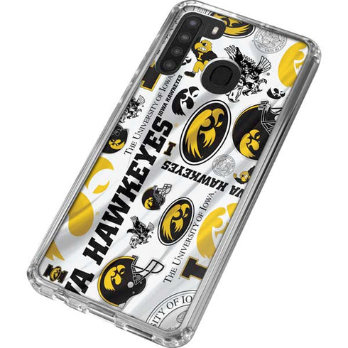 University of Iowa Hawkeyes Pattern Galaxy A21 Clear Case