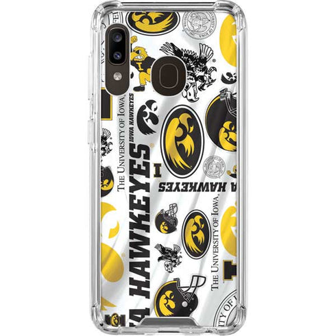 University of Iowa Hawkeyes Pattern Galaxy A30 Clear Case