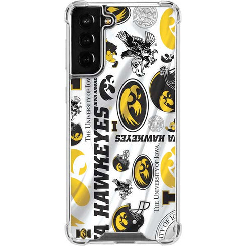 University of Iowa Hawkeyes Pattern Galaxy S21 FE Clear Case