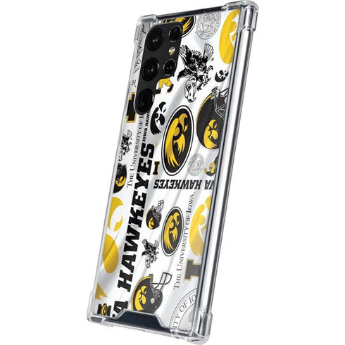University of Iowa Hawkeyes Pattern Galaxy S22 Ultra Clear Case