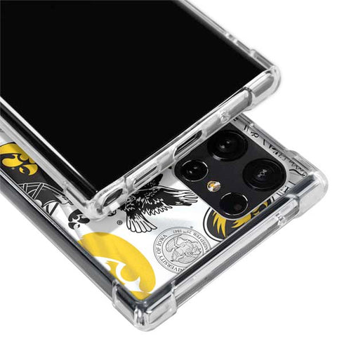University of Iowa Hawkeyes Pattern Galaxy S22 Ultra Clear Case