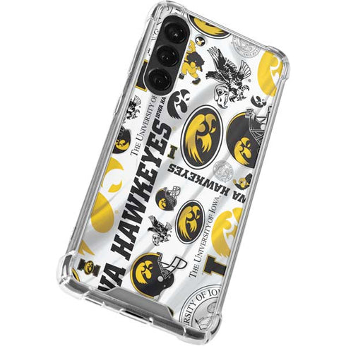 University of Iowa Hawkeyes Pattern Galaxy S23 Plus Clear Case