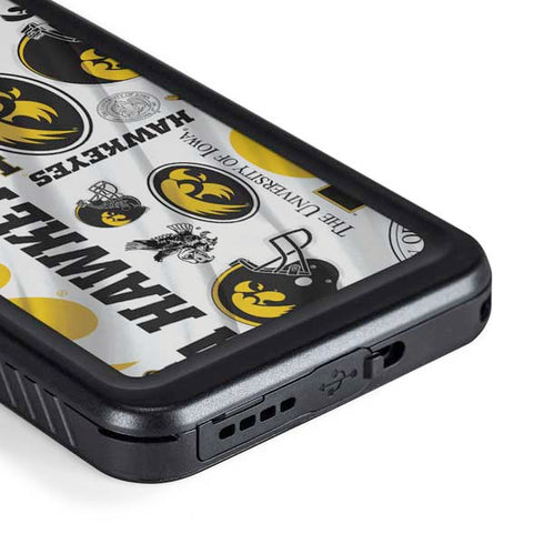University of Iowa Hawkeyes Pattern Galaxy S23 Plus Waterproof Case