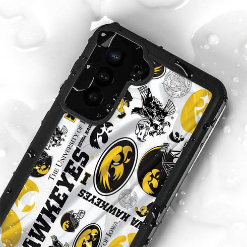 University of Iowa Hawkeyes Pattern Galaxy S23 Waterproof Case