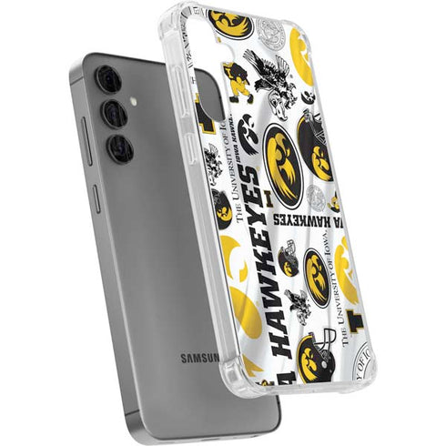 University of Iowa Hawkeyes Pattern Galaxy S24 Plus Clear Case