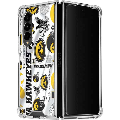 University of Iowa Hawkeyes Pattern Galaxy Z Fold4 5G Clear Case