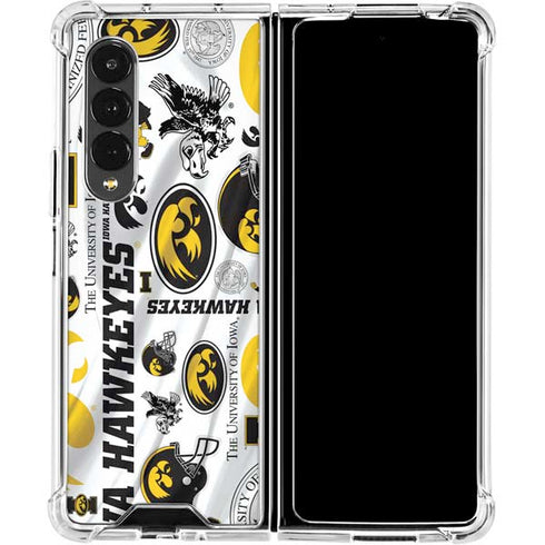 University of Iowa Hawkeyes Pattern Galaxy Z Fold4 5G Clear Case