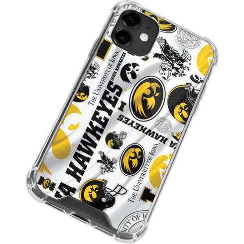 University of Iowa Hawkeyes Pattern iPhone 12 Clear Case