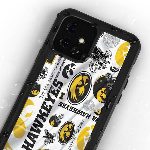 University of Iowa Hawkeyes Pattern iPhone 12 Mini Waterproof Case