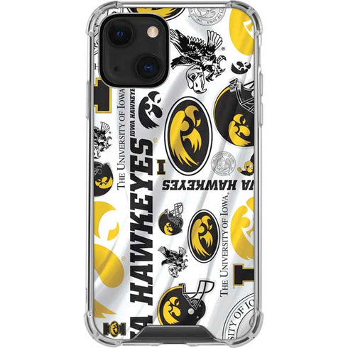 University of Iowa Hawkeyes Pattern iPhone 14 Plus Clear Case