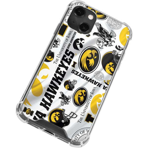 University of Iowa Hawkeyes Pattern iPhone 14 Plus Clear Case