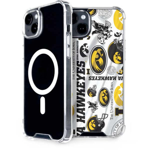 University of Iowa Hawkeyes Pattern iPhone 15 Plus MagSafe Case