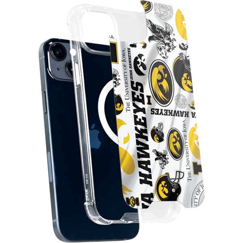 University of Iowa Hawkeyes Pattern iPhone 15 Plus MagSafe Case