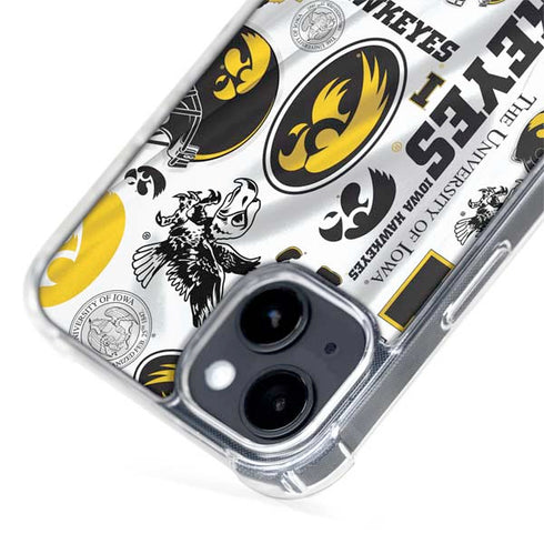 University of Iowa Hawkeyes Pattern iPhone 15 Plus MagSafe Case
