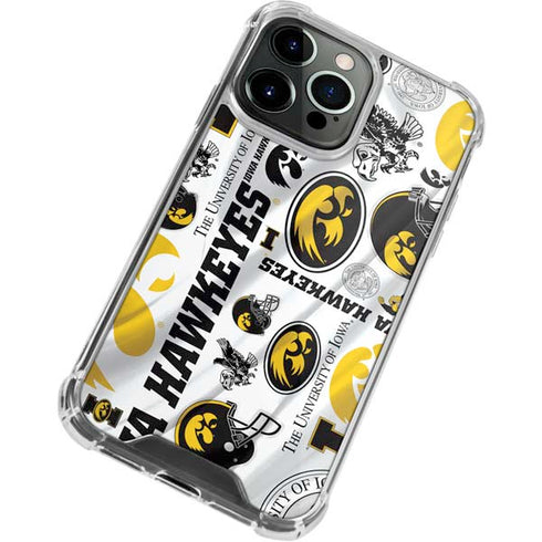 University of Iowa Hawkeyes Pattern iPhone 14 Pro Clear Case