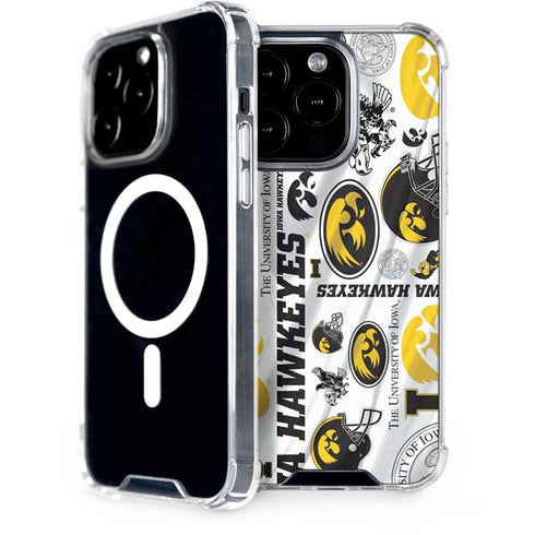 University of Iowa Hawkeyes Pattern iPhone 15 Pro MagSafe Case