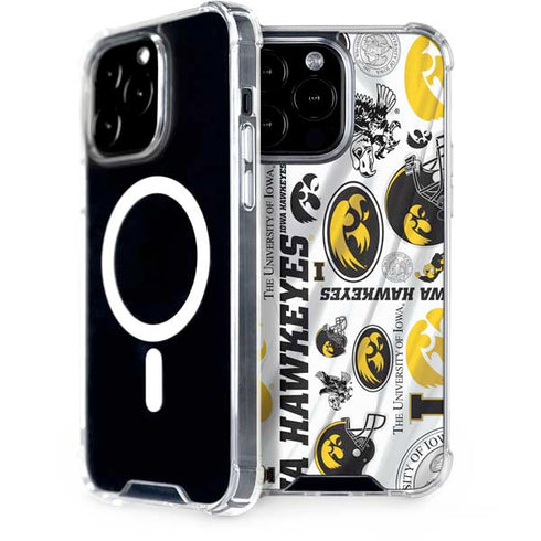 University of Iowa Hawkeyes Pattern iPhone 15 Pro Max MagSafe Case