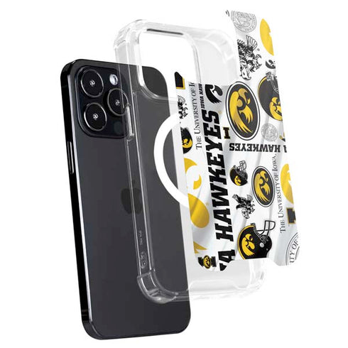 University of Iowa Hawkeyes Pattern iPhone 15 Pro Max MagSafe Case