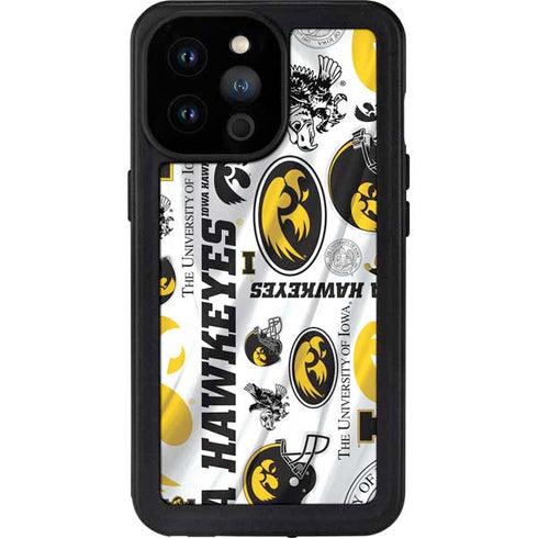 University of Iowa Hawkeyes Pattern iPhone 14 Pro Max Waterproof Case