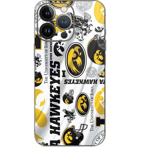 University of Iowa Hawkeyes Pattern iPhone 14 Pro Skin