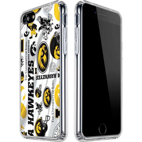 University of Iowa Hawkeyes Pattern iPhone SE (2nd & 3rd Gen) Clear Case