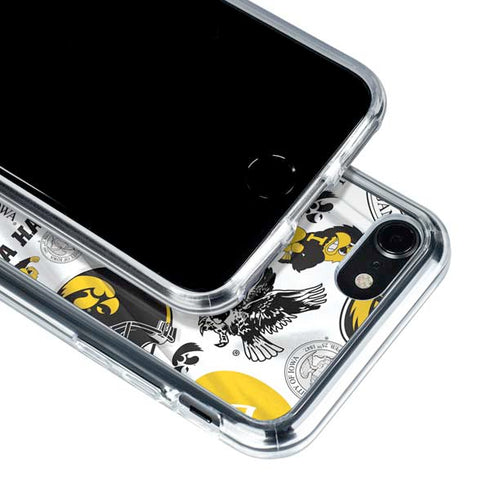 University of Iowa Hawkeyes Pattern iPhone SE (2nd & 3rd Gen) Clear Case