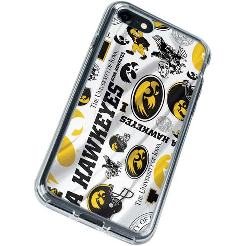 University of Iowa Hawkeyes Pattern iPhone SE (2nd & 3rd Gen) Clear Case