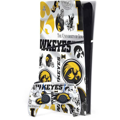 University of Iowa Hawkeyes Pattern PS5 Slim Digital Edition Bundle Skin