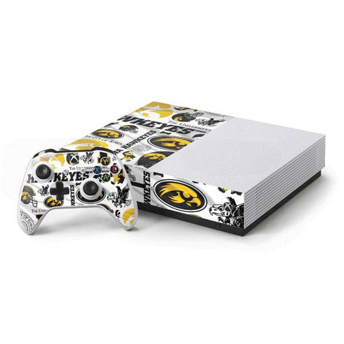 University of Iowa Hawkeyes Pattern Xbox One S Console and Controller Bundle Skin