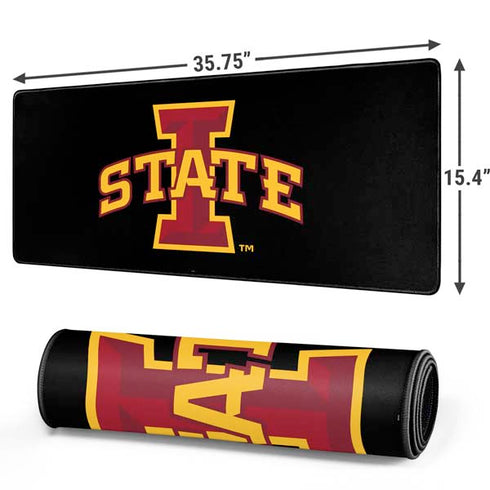 Iowa State University Primary Logo Black Gaming Mouse Pad