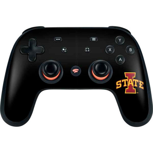 Iowa State University Primary Logo Black Google Stadia Controller Skin