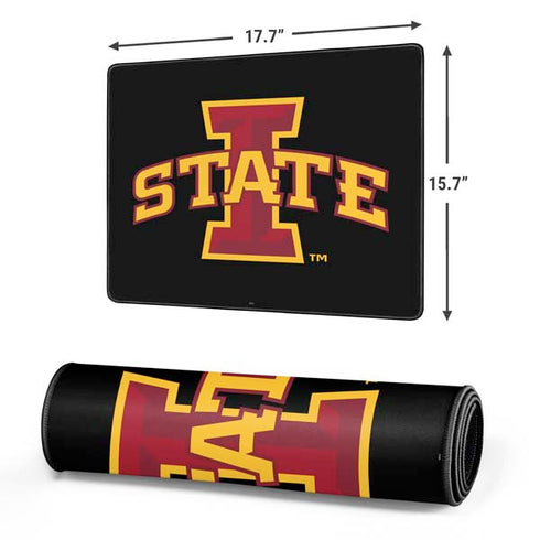 Iowa State University Primary Logo Black Gaming Mouse Pad