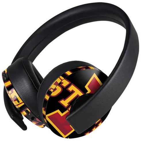 Iowa State University Primary Logo Black PlayStation 4 Gold Wireless Headset Skin