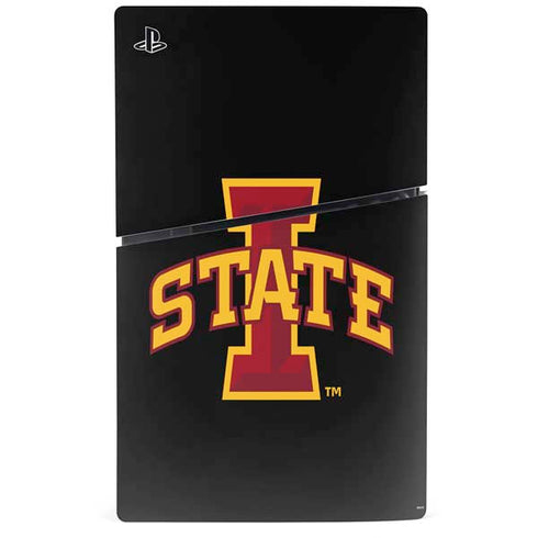 Iowa State University Primary Logo Black PS5 Slim Disk Console Skin
