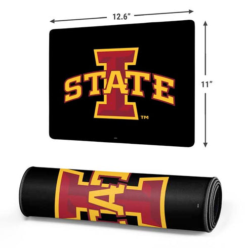 Iowa State University Primary Logo Black Gaming Mouse Pad