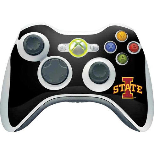 Iowa State University Primary Logo Black Xbox 360 Wireless Controller Skin