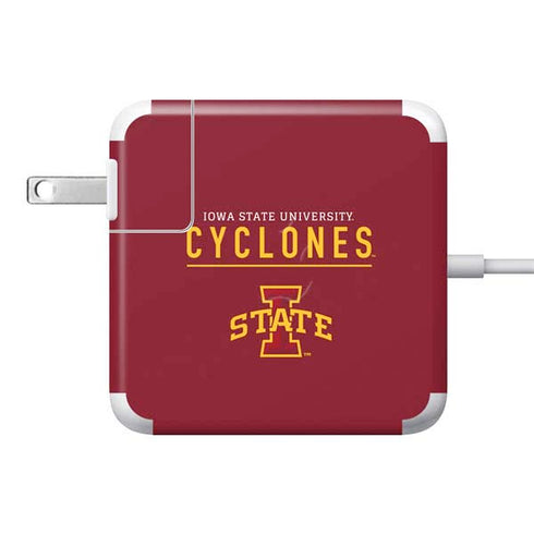 Iowa State University Athletic Text 85W Power Adapter (15 and 17 inch MacBook Pro Charger) Skin
