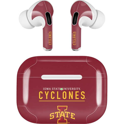 Iowa State University Athletic Text AirPods Pro 2nd Gen Skin