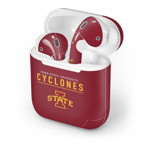 Iowa State University Athletic Text Apple AirPods Skin
