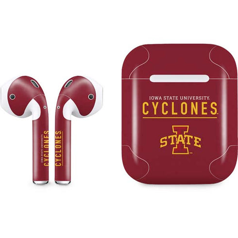 Iowa State University Athletic Text Apple AirPods Skin