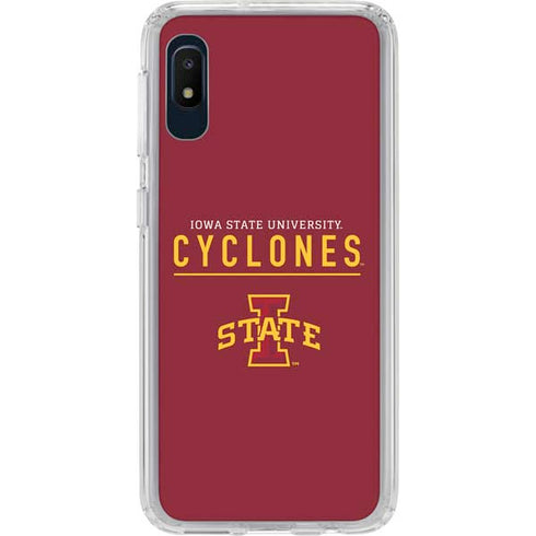 Iowa State University Athletic Text Galaxy A10e Clear Case