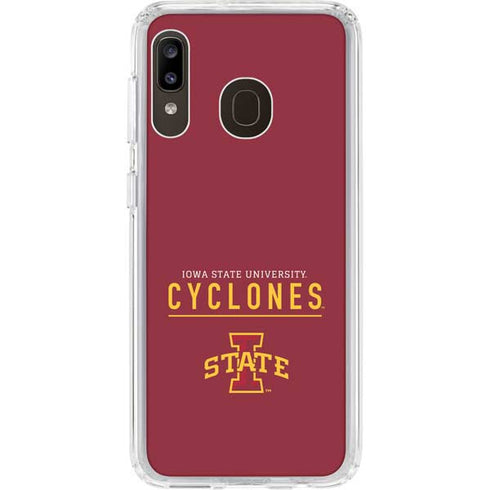 Iowa State University Athletic Text Galaxy A20 Clear Case