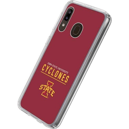 Iowa State University Athletic Text Galaxy A20 Clear Case