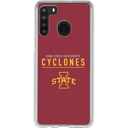 Iowa State University Athletic Text Galaxy A21 Clear Case