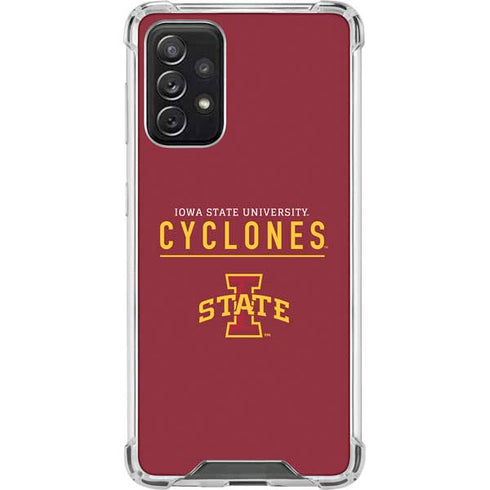 Iowa State University Athletic Text Galaxy A72 5G Clear Case
