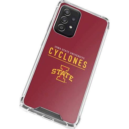 Iowa State University Athletic Text Galaxy A72 5G Clear Case