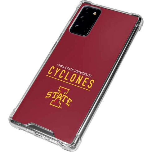 Iowa State University Athletic Text Galaxy Note20 5G Clear Case